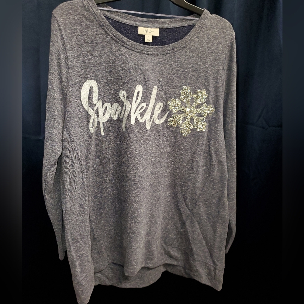 Style & Co. Charcoal Heathered Top